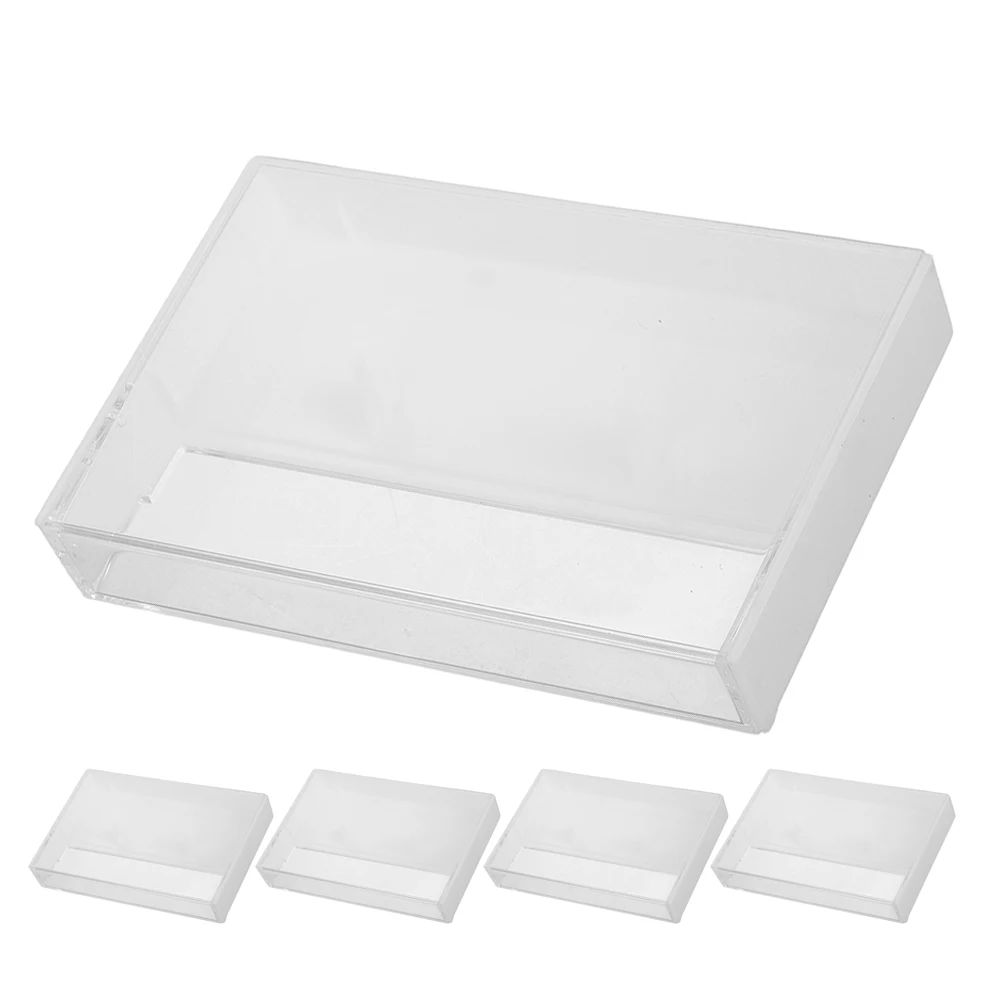 

5pcs Retro Cassette Tape Storage Box Clear Plastic Organizer for Crystals Jewelry Material Smooth Craftsmanship