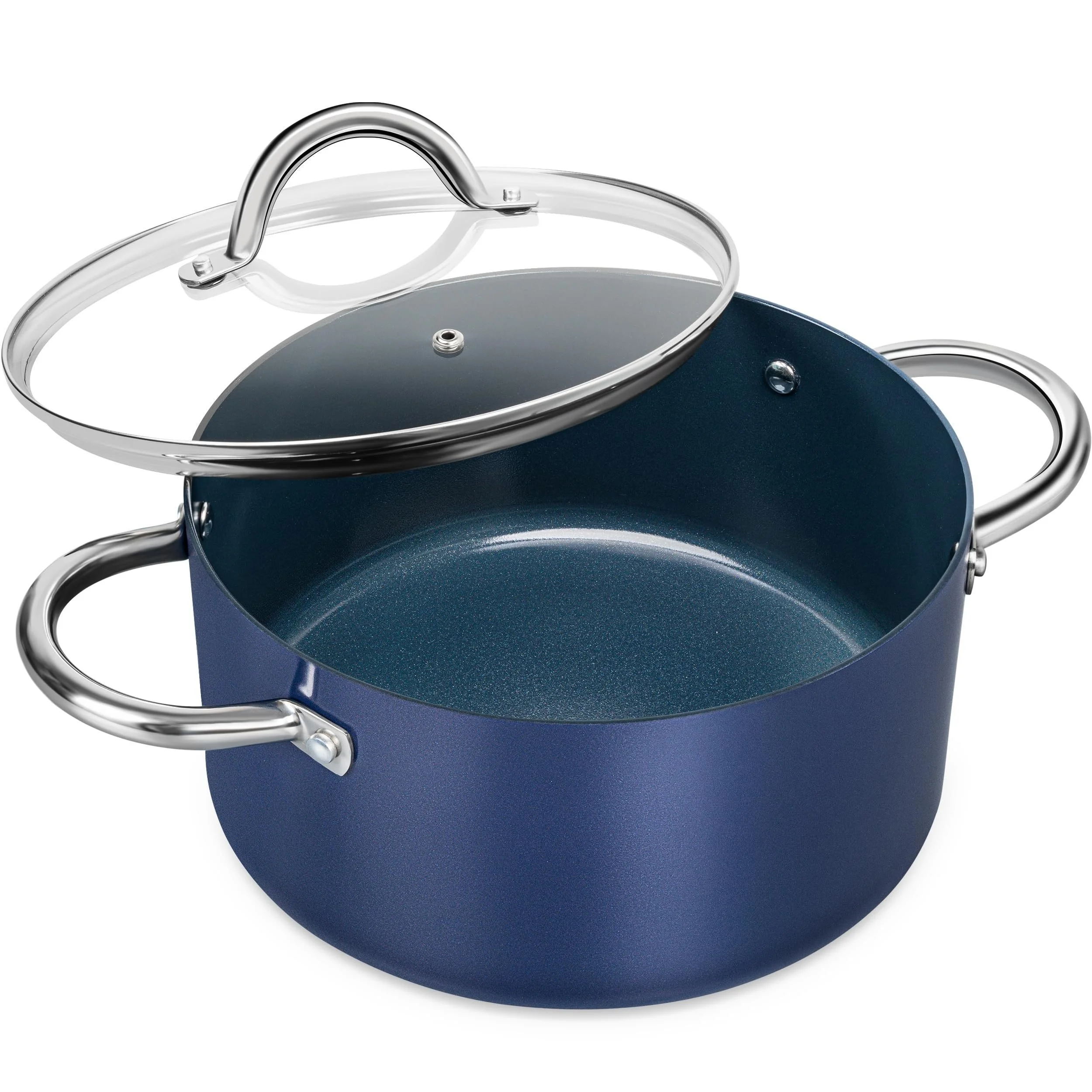 

Non-Stick Soup Pot with Lid – Works on Induction & All Stovetops | Lightweight Aluminum Design for Even Heat Distribution | Ideal for Soups, Stews, Broths, and Everyday Cooking | Easy-Clean Interior, Secure-Fit Lid, Comfortable Handle | Durable Constructi