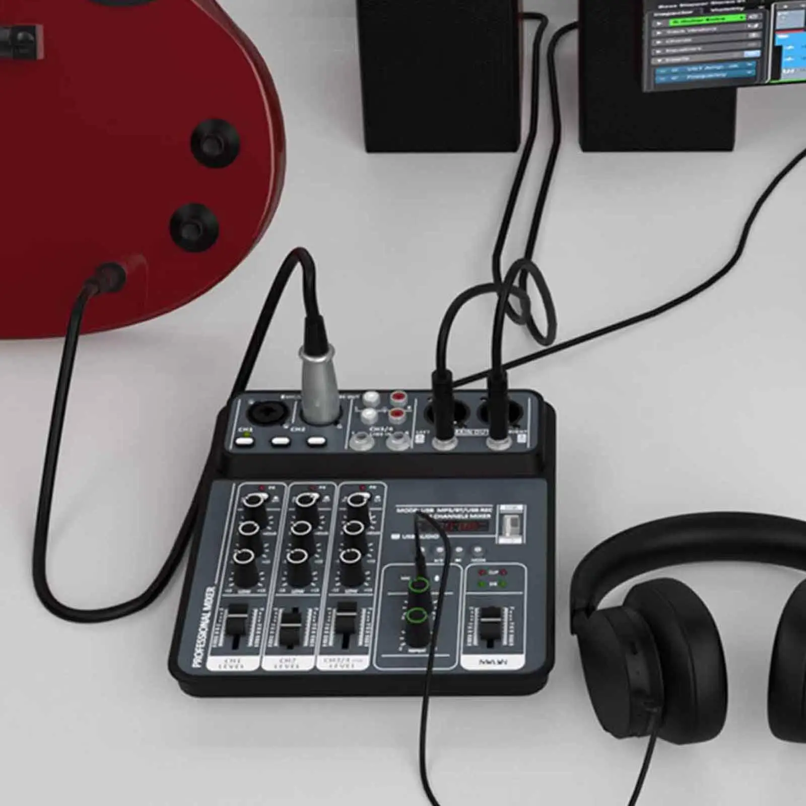 

Mini Sound Mixing Console Convenient Use Easy to Carry Mixing Sound Board for Meeting Live Event Karaoke Broadcast Studio