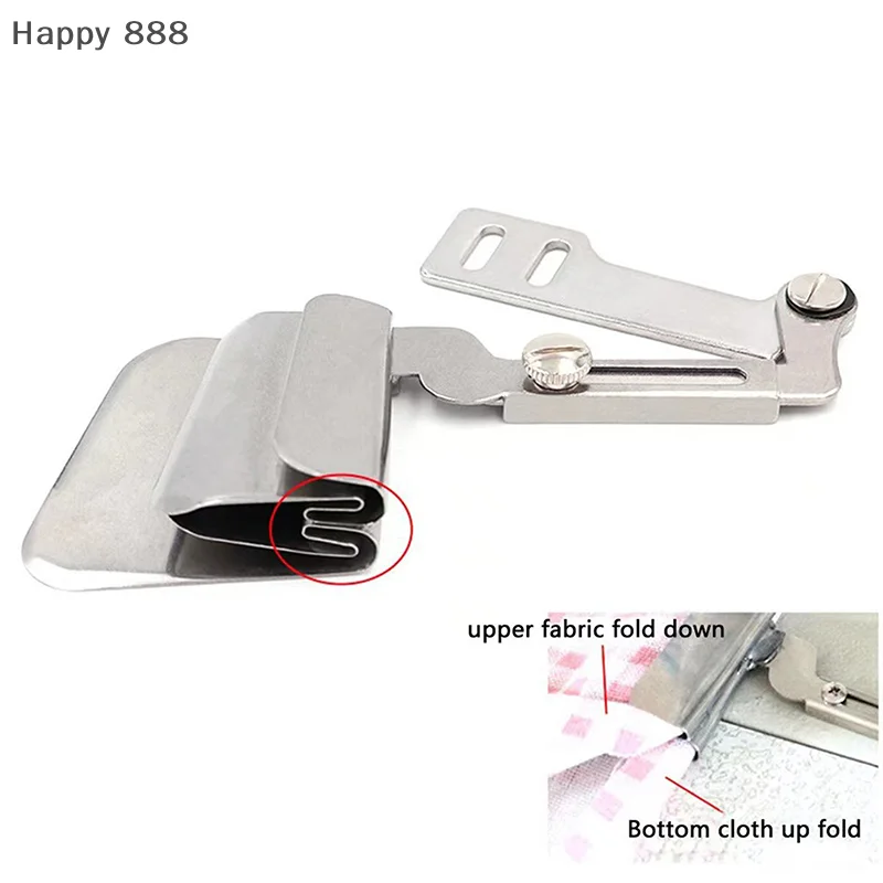 Double-Layer Seaming And Curling Device For Industrial Flatbed Sewing Machines, Suitable For Quilt And Pillow Cover Production