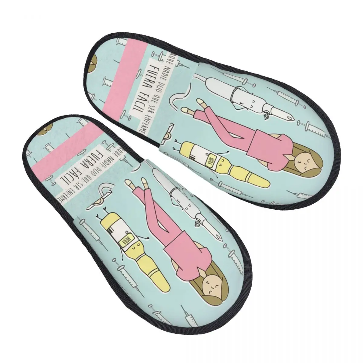 Cartoon Ladies Nurse Doctor Printed Guest Slippers for Bathroom Women Custom Print House Slipper