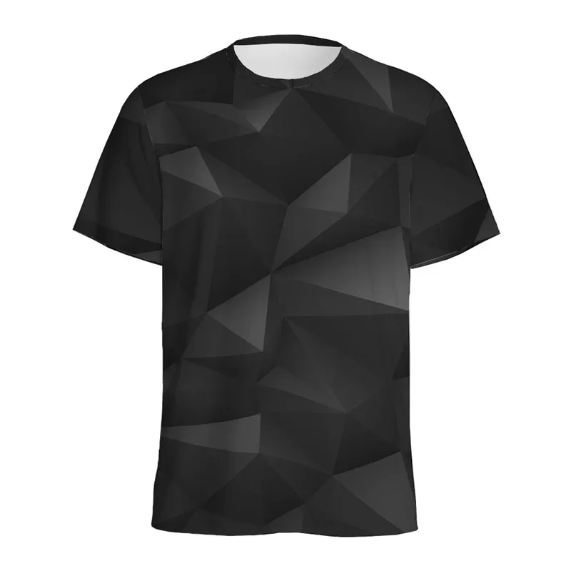 

Abstract Geometry 3D Printed T-shirt Men's Colorful Polygon Pattern T-shirt,Short Sleeve Summer Sports T-shirt,Round Neck Top