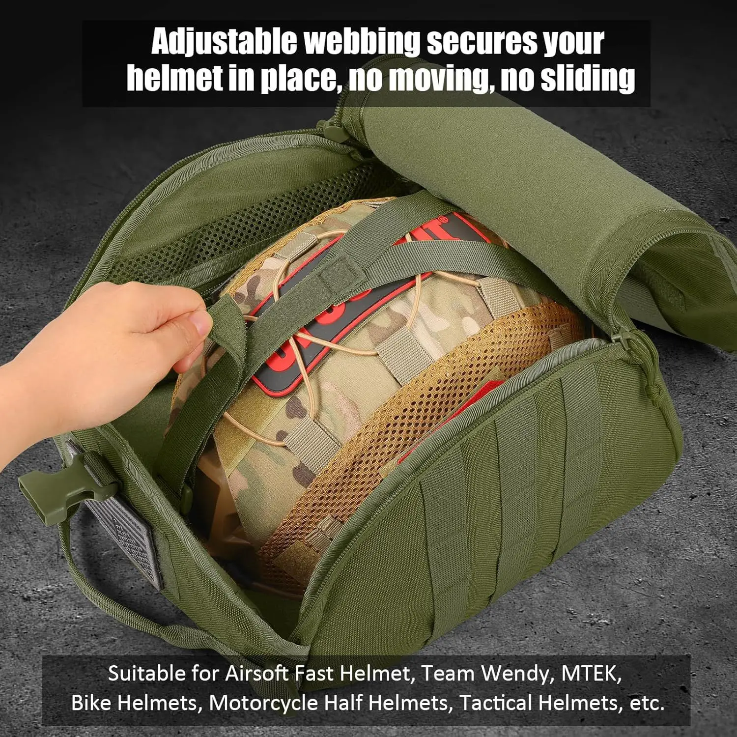 

Tactical Helmet Bag Pack - Multi-Purpose Molle Storage Carrying Pouch for Sports Hunting Shooting & Combat Helmets