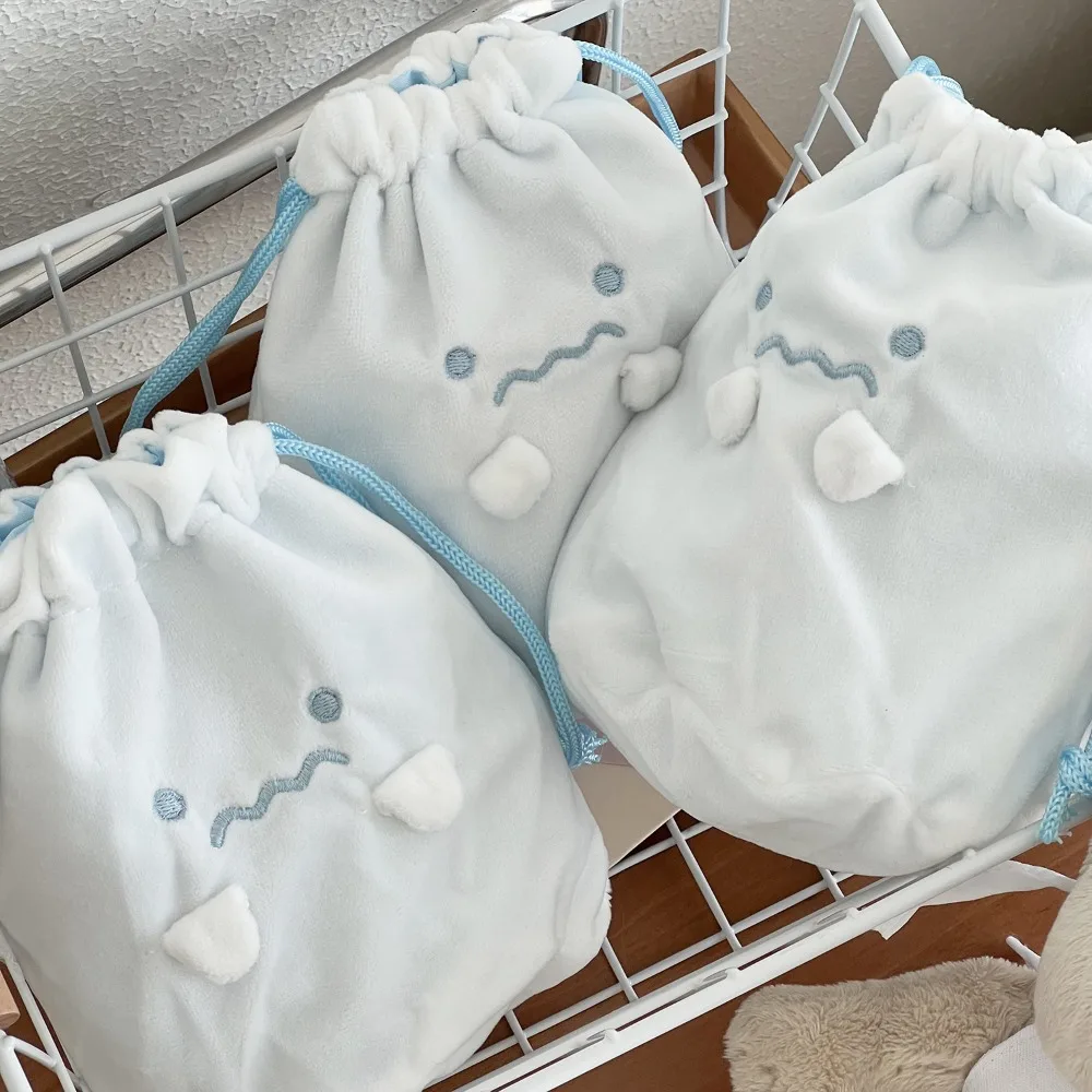 Ghost Corner Creature Storage Bag Drawstring Bag Cute Japanese Student Stationery Bag Niche Travel Miscellaneous Storage Bag