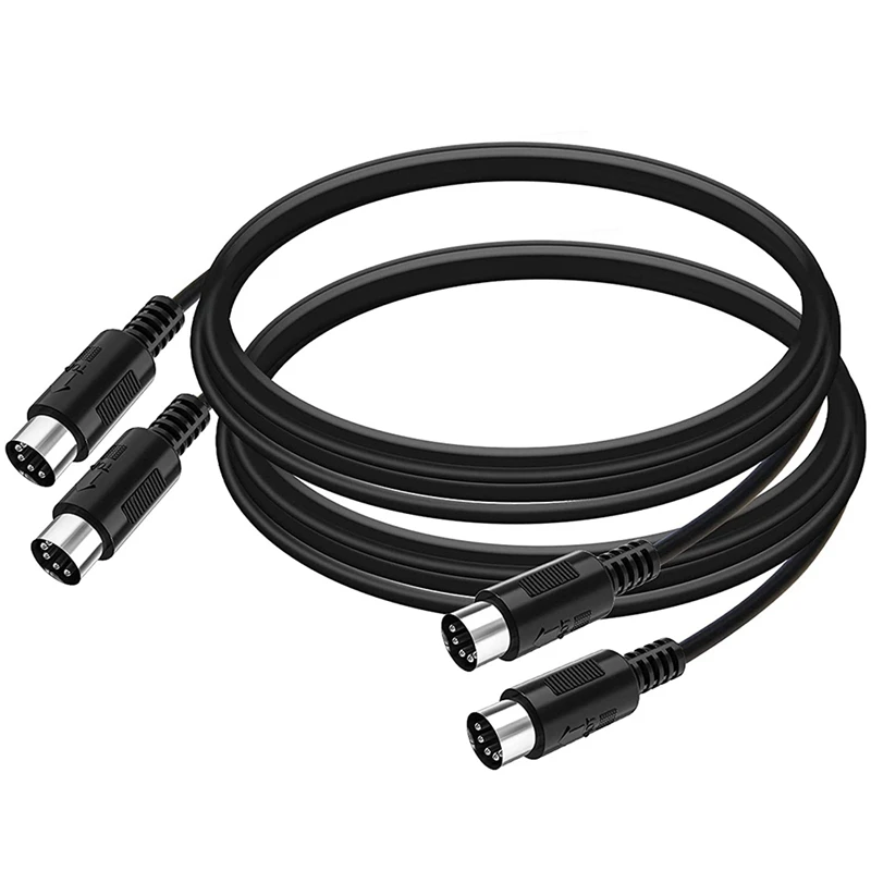 

FULL-2-Pack 5-Pin DIN MIDI Cable, 3-Feet Male To Male 5-Pin MIDI Cable For MIDI Keyboard,Keyboard Synth,Rack Synth,Rack Synth