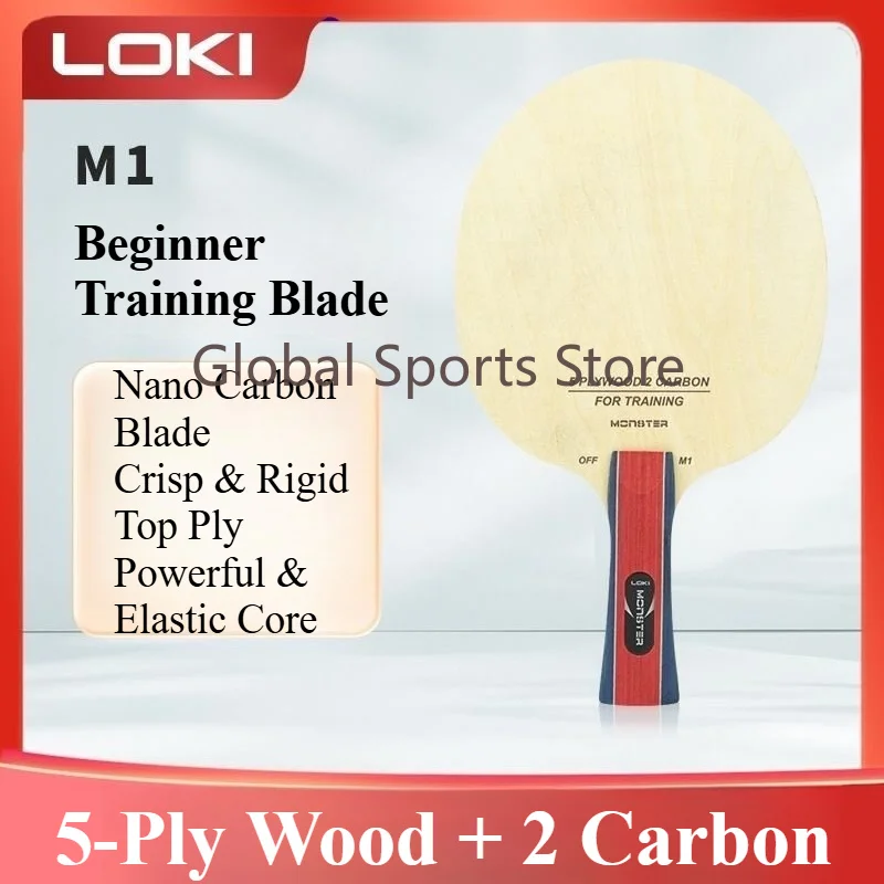 LOKI M1 Table Tennis Blade Beginners  5-Ply Wood + 2 Carbon OFF+ Ping Pong Paddle Nano Carbon for Beginner Children Training image 2