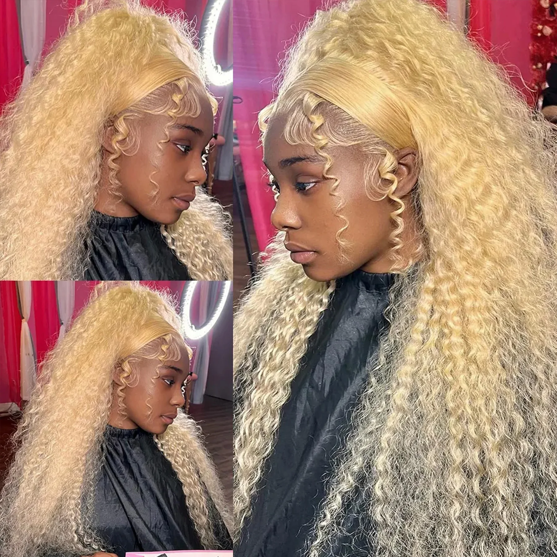 Wig Frontal Renda HD 13X6 Wig Pirang 613 Wig Rambut Manusia Renda 13X4 Wig Rambut Manusia Keriting Rambut Brasil Gelombang Dalam untuk Wanita