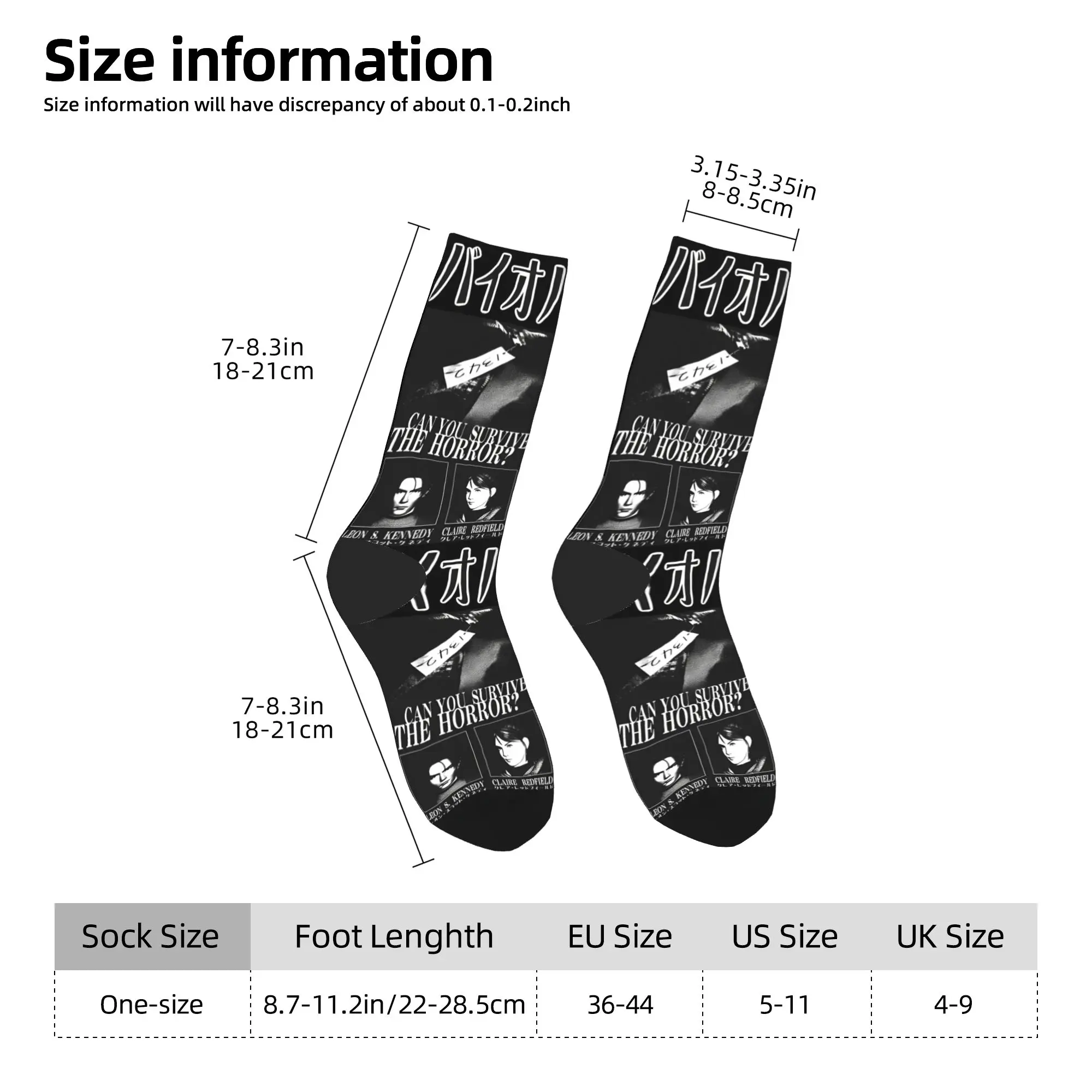 Evil Residents Socks Autumn Game Stockings Gothic Men's Soft Socks Pattern Running Sports Anti Bacterial Socks