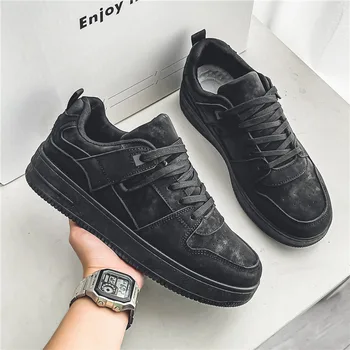 New Arrivals Man Black Sneakers Non-Slip Platform Men Skateboarding Shoes Comfy Outdoor Men's Sports Shoes tenis masculino homem