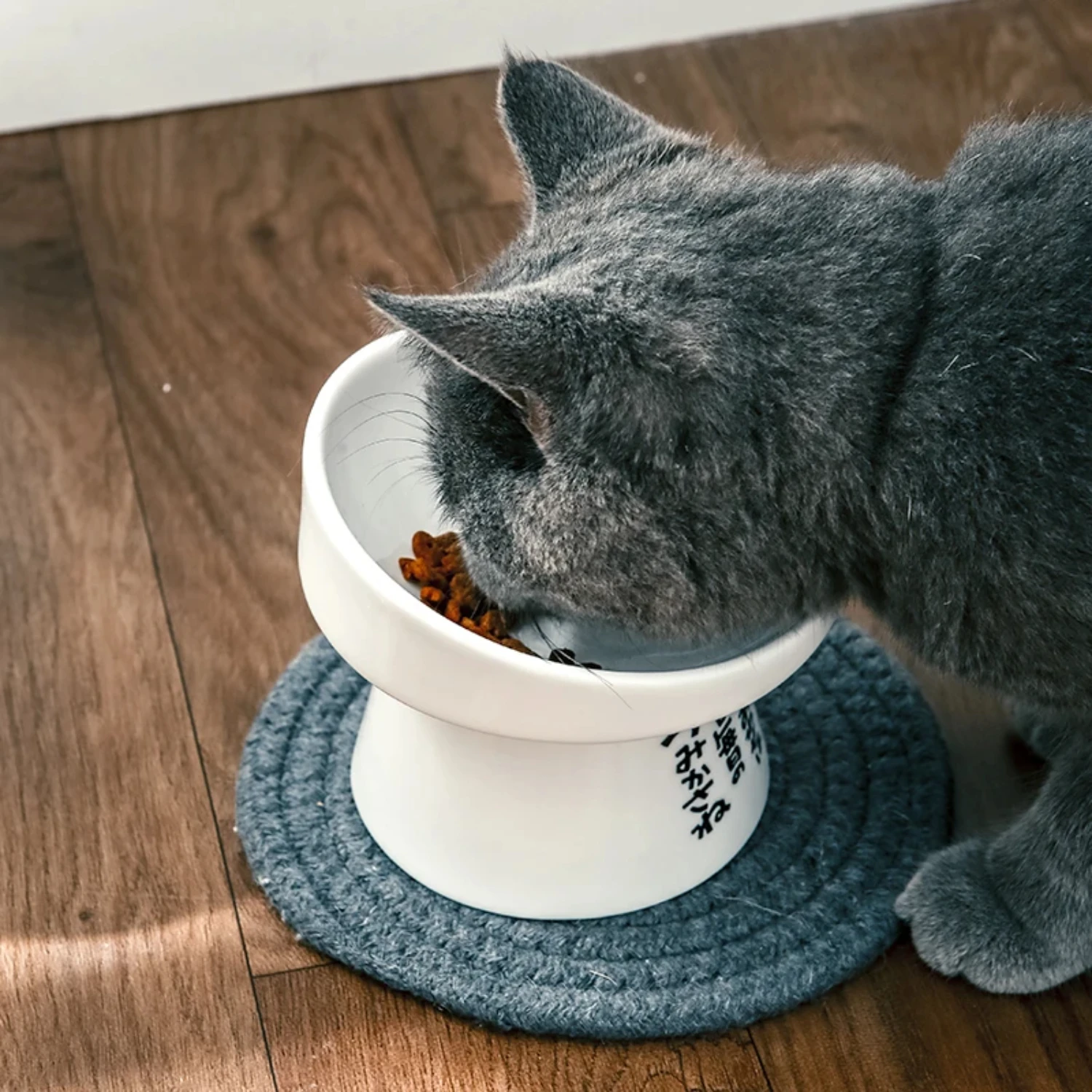 Non-slip Ceramic Cat Bowl Feeder with Raised Stand Bone China Cervical Protect Food Water Cat Bowl Ceramic Small Dog Pet Supply