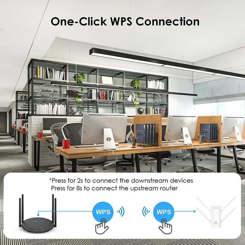 Wavlink AX3000 كامل جيجابت لاسلكي واي فاي مكرر ثنائي النطاق واي فاي 6 مكرر/AP/جهاز التوجيه واي فاي مكبر للصوت واي فاي إشارة الداعم WPS