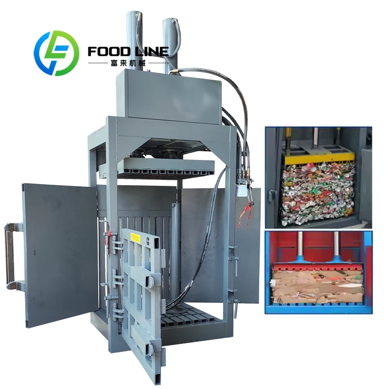 Vertical Hydraulic Plastic Baler Tight Baling Effect For Plastic Bag Bottle Film And Various Polymer Waste Compression Storage
