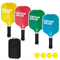 Portable Pickle Paddles Raquetes Set, Ultra Almofada, Conjunto de 2 Raquetes, 4 Pickleballs Balls Balls, Saco