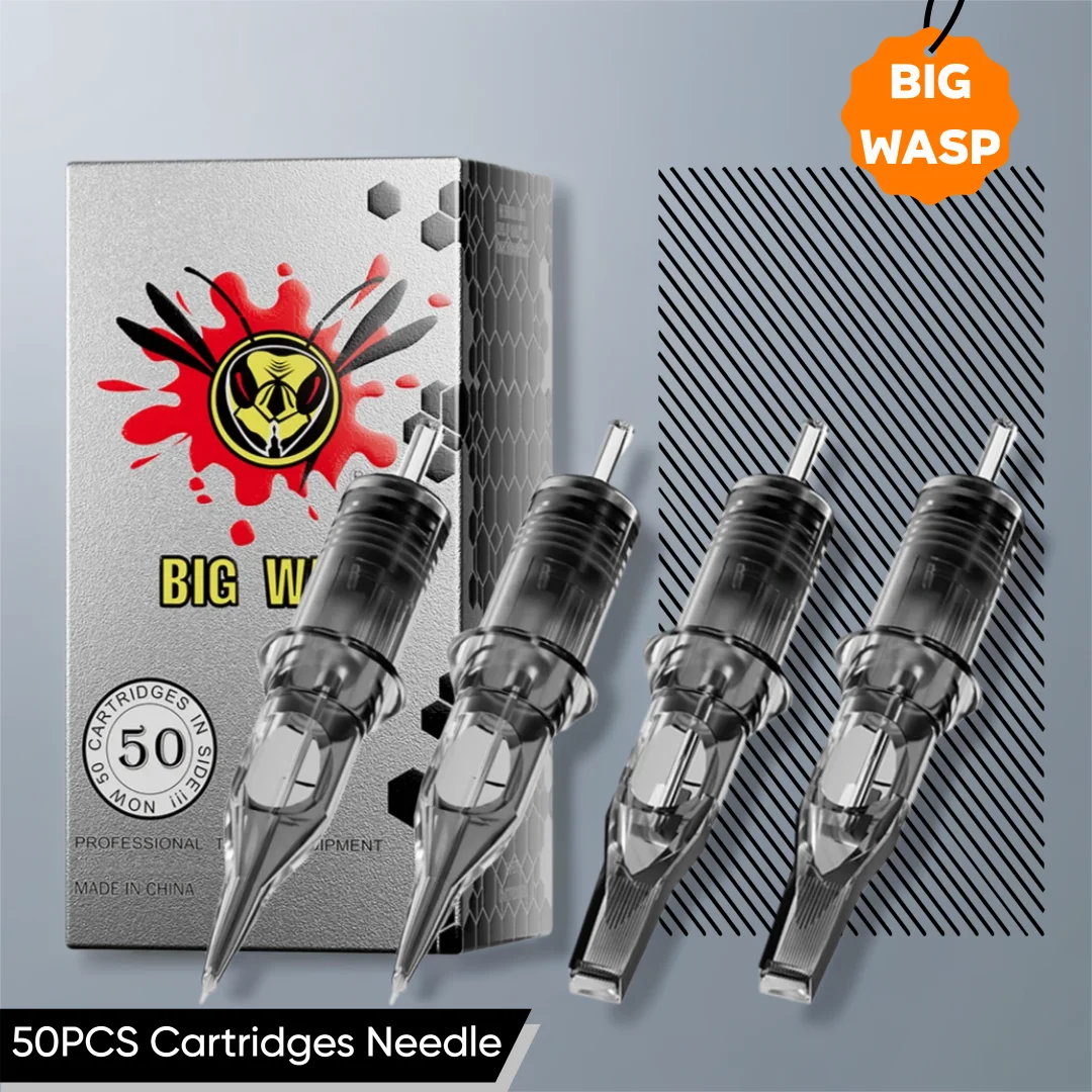 

BIGWASP Brand Tattoo Cartridge Needles 50pcs/box Mixed Disposable Sterilized Safety Tattoo Needles for Rotary Tattoo Machine