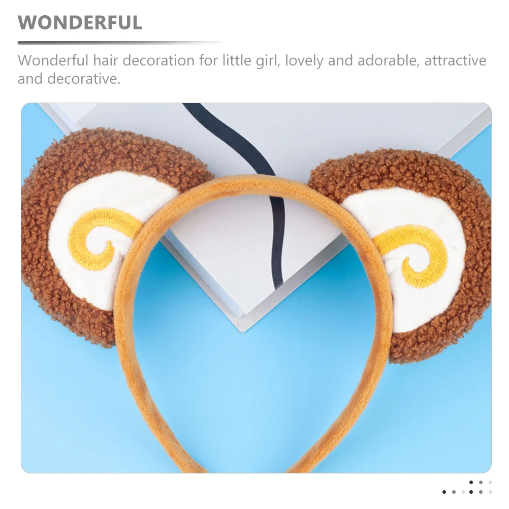 

Monkey Ear Headband Cute Animal Ears For Little Girl Party Cosplay Dress-Up Accessory Decorative Hairband Role Play
