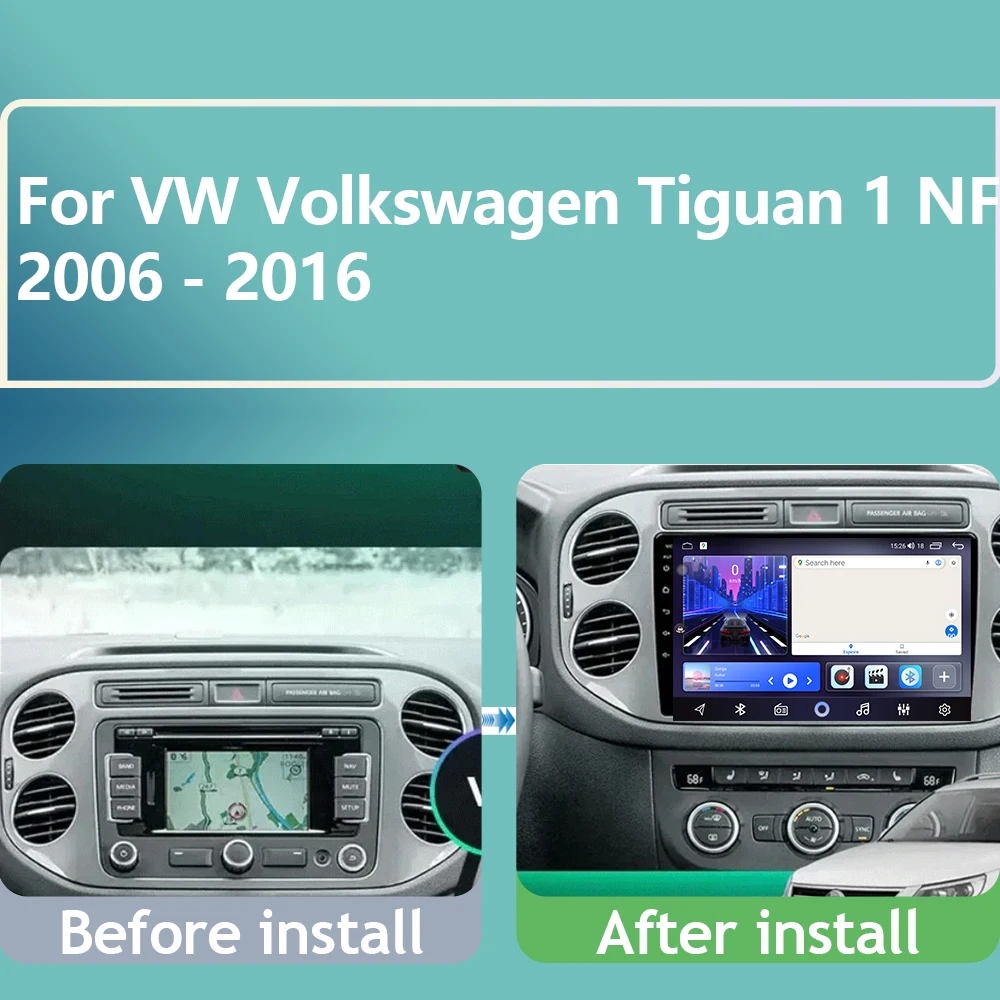 

Car Radio For VW Volkswagen Tiguan 1 NF 2006 - 2016 Android 15 Wireless CarPlay 2din Stereo DSP Multimedia Playe GPS Autoradio