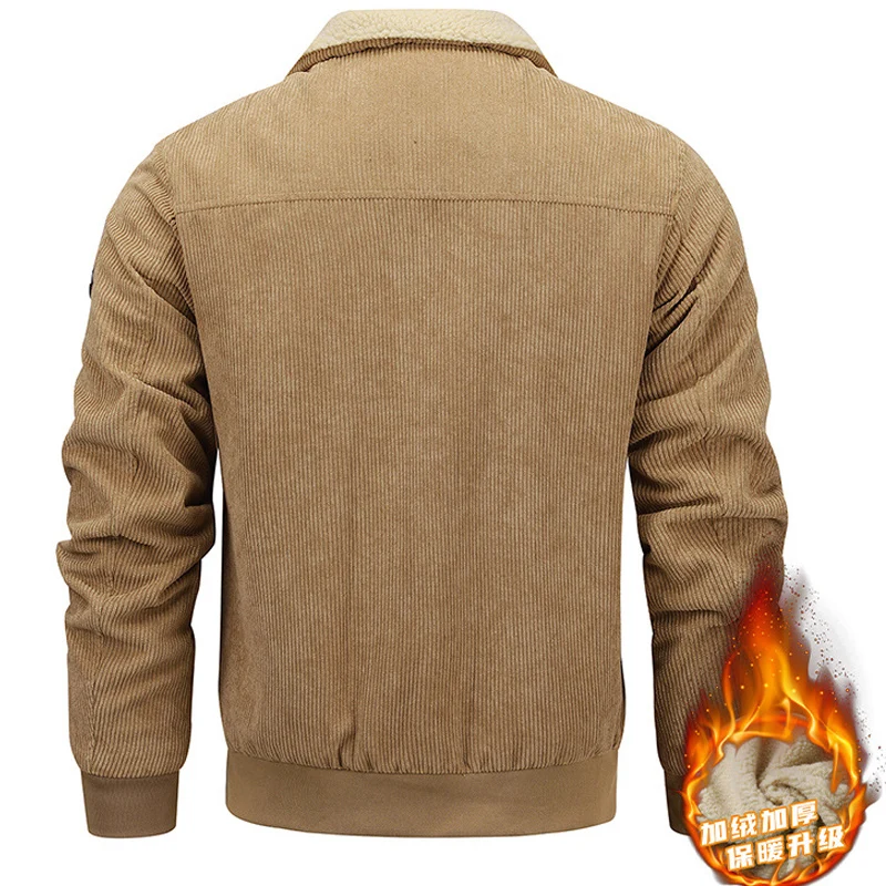 Jacket Parka autumn Winter New mens jacket collar Solid color Corduroy Jackets men business casual coat Men's coats M-8XL 2213