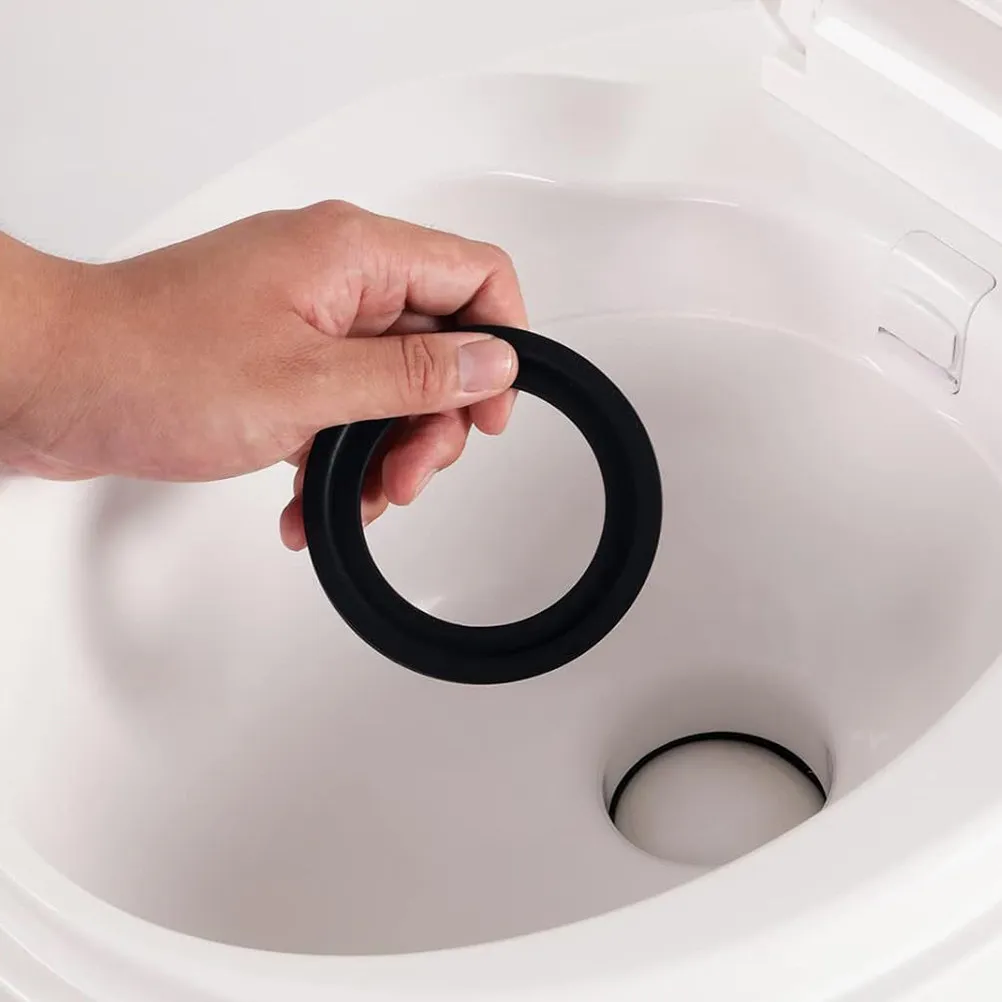2Pcs Rv Toilet Seal Replacement Black Rubber Flange Ring Easy Installation Leak Proof Fit Camper Toilet Repair Kit Gasket