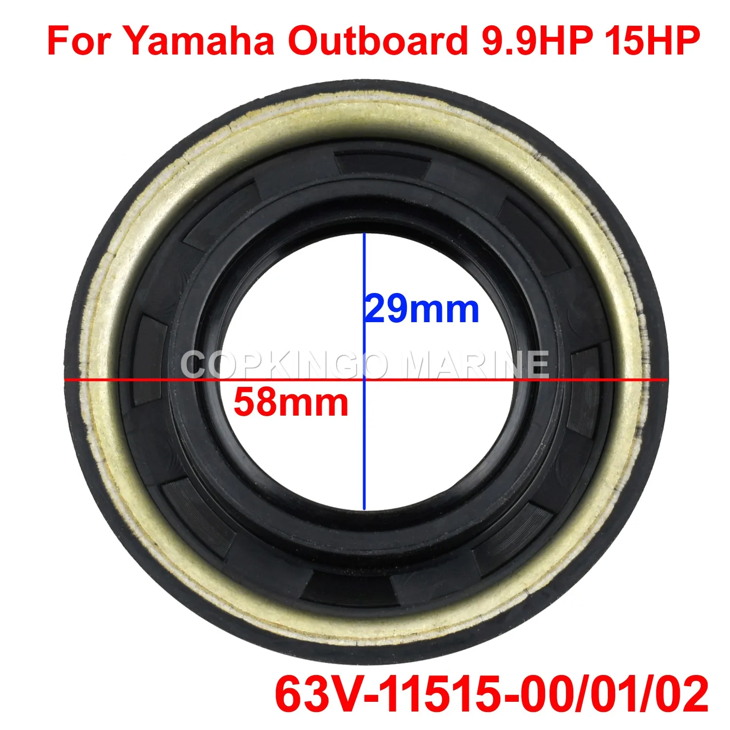 2Pcs Boat Oil seal 63V-11515-01-00 FOR Yamaha Outboard Motor 9.9HP-15HP Ladyrinth Seal Rubber Crank Piston