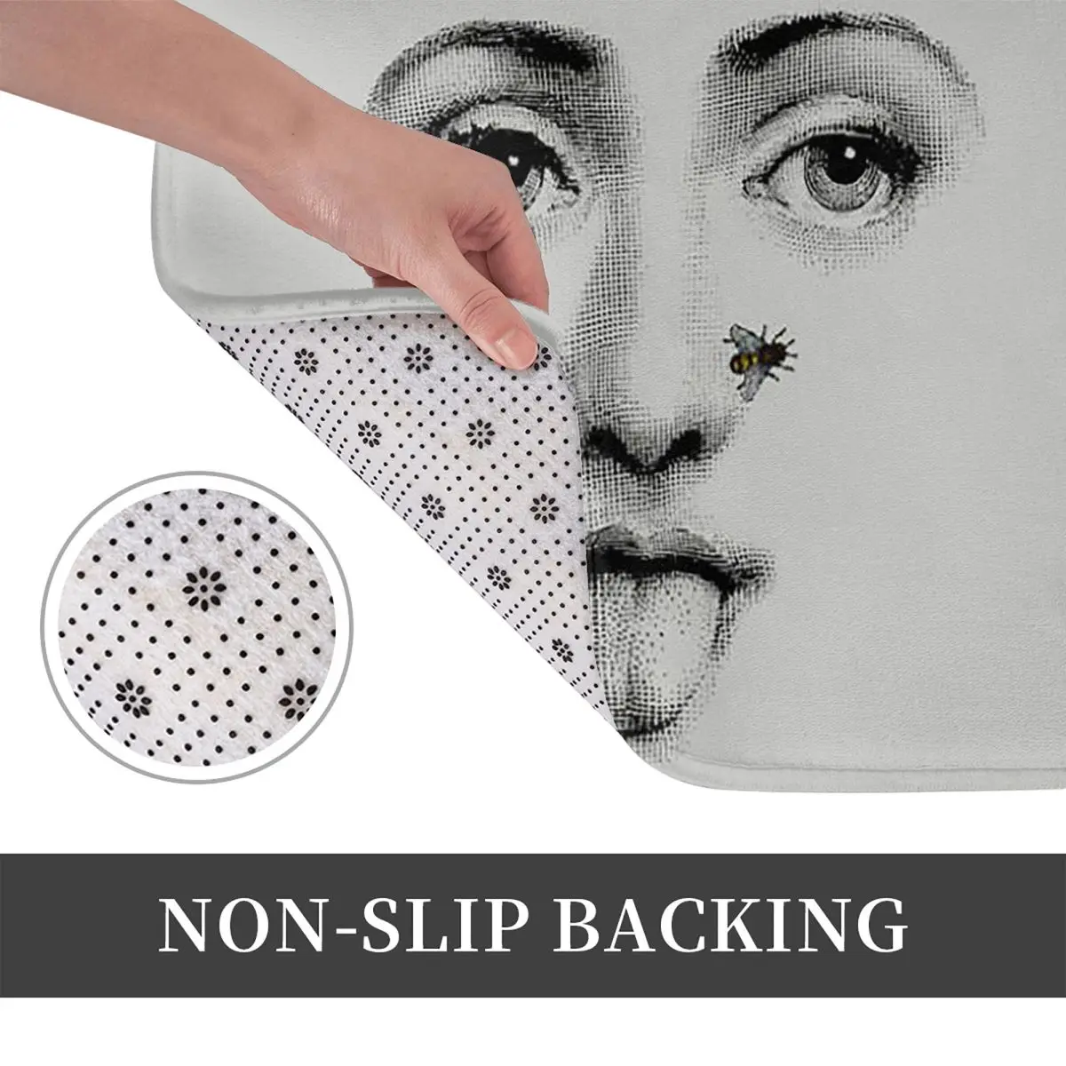 Lina Cavalieri By Piero F-Fornasetti-S Art المضادة للانزلاق ممسحة الكلمة حصيرة السجاد البساط للمطبخ مدخل المنزل الحمام مسند القدم حصيرة #3