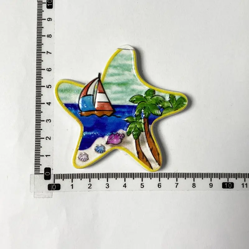 Caribbean Tropical Scenery Fridge Magnet 3D Resin - Sailboat Palm Tree Beach Decoración Hogar Imanes para Refrigerador