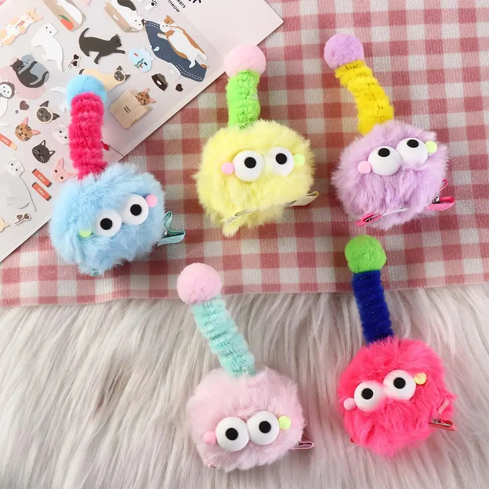 Cartoon Ugly Doll Hair Clips Korean Style Hair Barrettes Plush Ball Hairpin Side Clips Hair Accessories Funny Duckbill Clip