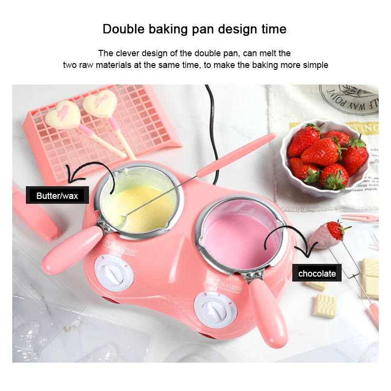 Electric Chocolate Melting Pot Household DIY Double Pot Chocolate Heating Melter Butter Dissolving Melting Baking Tool