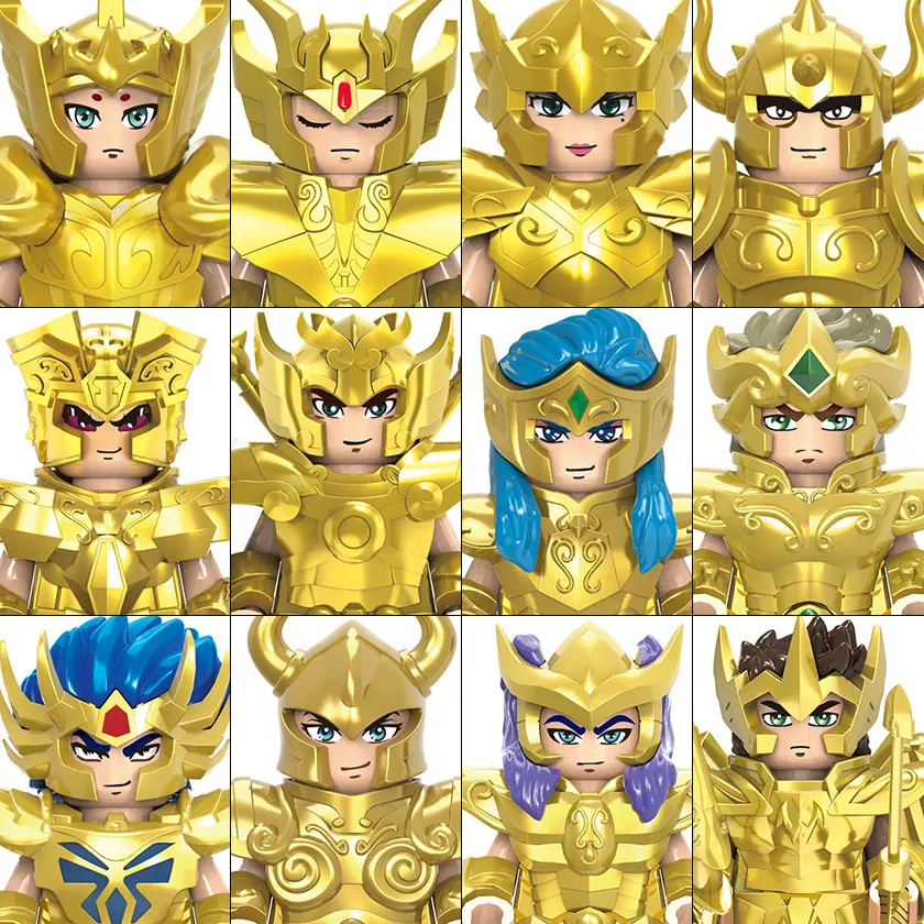 2026 Neue CQ11-CQ22 Gold Saint Seiya Bausteine Saori Kido Mini-Actionfigur Zubehör Halloween Weihnachtsgeschenke für Kinder