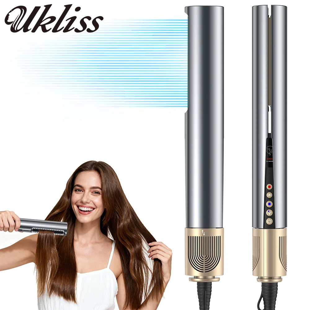 UKLISS Hot Air Straightener 1500W Ion Air Straightener with Hot Air and Cold Air, No Heat Damage, for Wet and Dry Hair
