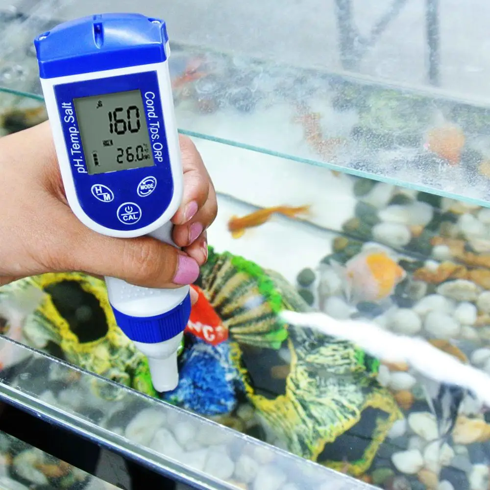 Professional Multi-parameter ORP Water Quality tester pH/ORP/Temp/Cond/TDS/Salt with ORP probe, Replaceable Probe