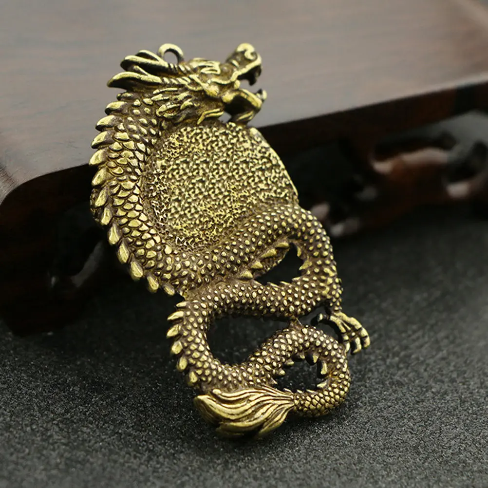 

Vintage Dragon Pendant Brass Handmade Charm for Keychain Bag Pendant DIY Jewelry Gift for Anniversary Birthday Christmas