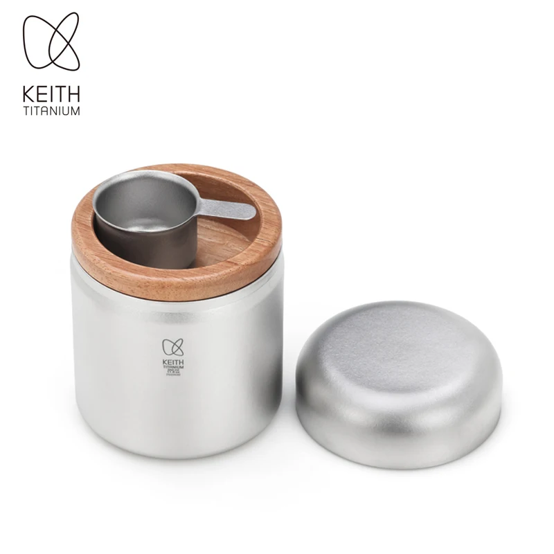 KEITH Titan Luftdichte Aufbewahrungsdose Versiegelter Kaffeebohnenbehälter mit Messlöffel für Tee, Nüsse, Trockenfutter, Frischhaltung