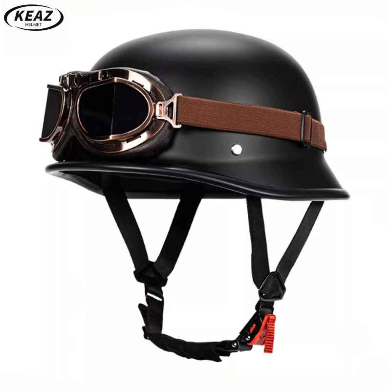

Ultimate Comfort Matte Black Half Face Motorcycle Helmet Match Copper Lenses and Soft Interior Lining Perfect for Urban Riding