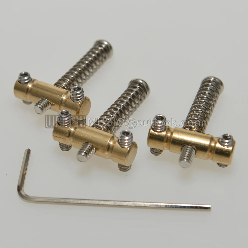 3pcs Guitar Bridge Saddles Inner-hexagon Screws Compensated Guitar Bridge Saddles Brass Material For Tlcaster Guitar Replacement