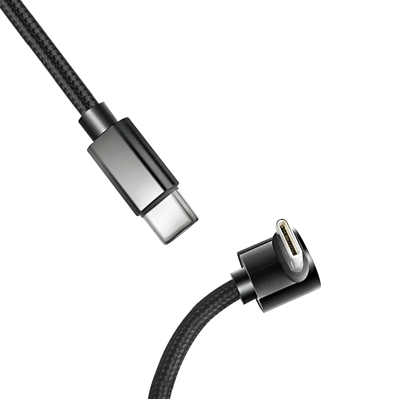 0.25/0.5/1/2M USB C to USB C Nylon Braided Cable 90 Degree Elbow PD Fast Charger Cable for iPhone Samsung Huawei Xiaomi Samsung