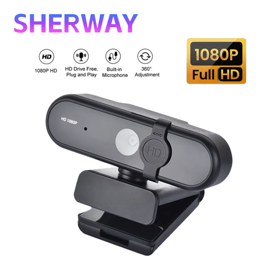 

1080P HD Webcam Camera Streaming Rotatable Web Cam for Pc USB Cam for Meetings Streaming Online Classes Universal Tripod Mount