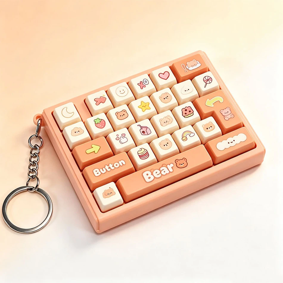 Fun Cartoon Button Clicker Keychain, Stress Relief Gift