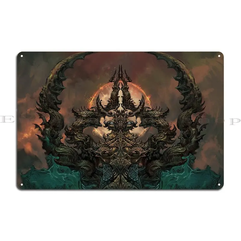 Mantis God Inscryption Metal Sign Pub Wall Cave Designing Character Bar Cave Tin Sign Poster