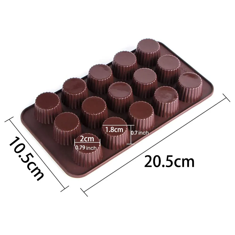 1PC Silicone Mold Candy Chocolate Mould Baking Pan Jello Peanut Butter Cup Pastry Cake Decorating Tool Kitchen Accessories