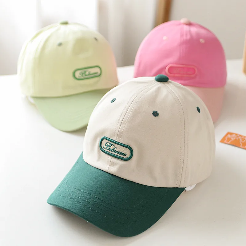 

Korean Style Kids Baseball Cap Embroidery letter Boy Girls Adjustable Baby Hip Hop Caps Outdoor Young Children Sun Cap