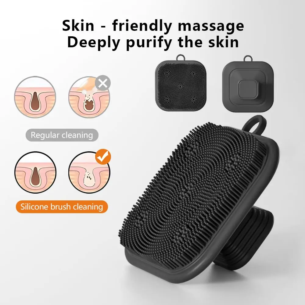 Facial Cleaning Brush Silicone Face Scrubber for Men and Women Face Wash Brush Manual Cleansing Skin Care Shave Scrub Brush Face