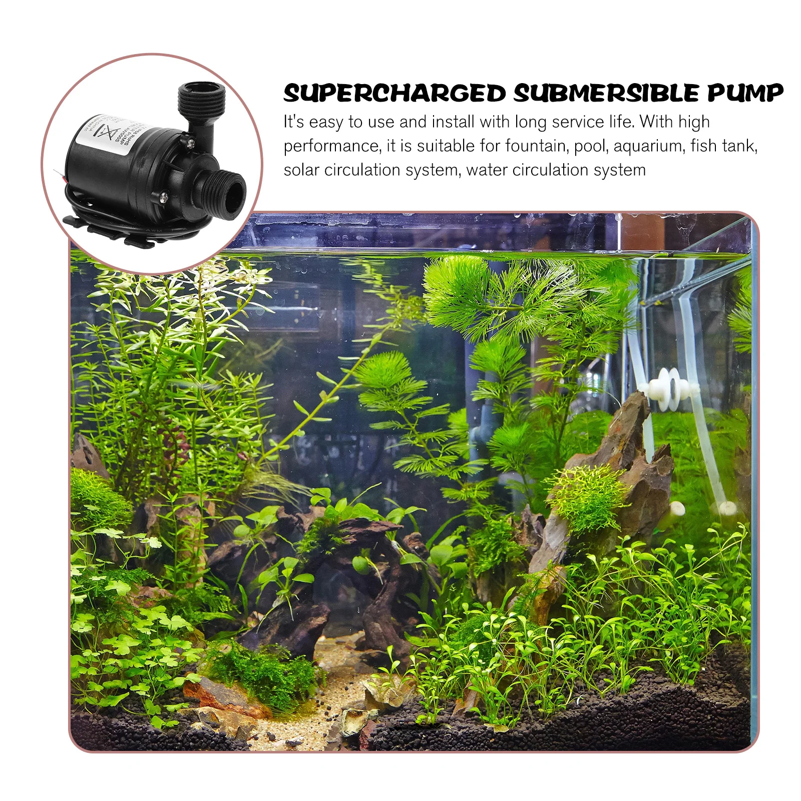 

2 Pcs Pool Pump Booster Submersible Water Pond Filter Pumps Kettle Mini Circulation Black Tank Aquarium