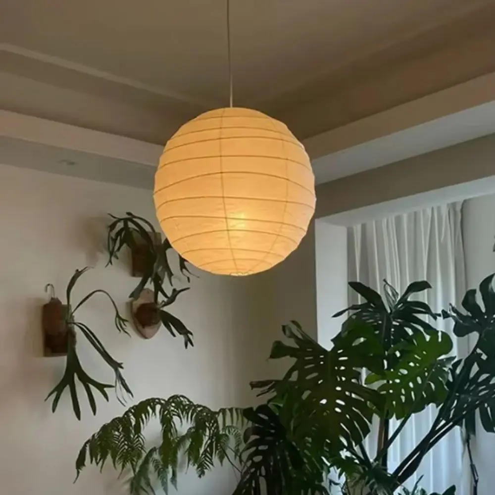 Hanging Decoration Spherical Paper Lantern Large Round Vintage Rice Paper Lamp Warm Atmosphere Irregular Shape Lampshade Bar