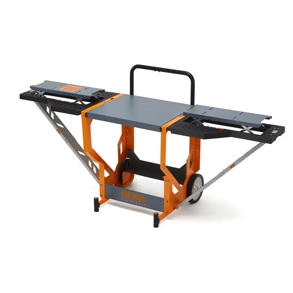 

Portamate Miter Saw Stand Work Station 400 Lbs Max Weight Portable Rolling Table Saw Stand Workbench with Folding Wing Extensio