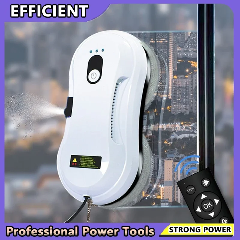 

For Outdoor Indoor Window Cleaner Robot with Ultrasonic Water Spray Window Vacuum Washer Smart Glass Cleaning Robotic