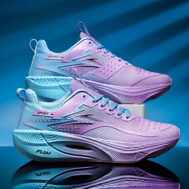 Zapatillas para correr para hombre, placa de carbono, especialidad, deportes de maratón, transpirables, ligeras, cómodas zapatillas de ocio antideslizantes para mujer