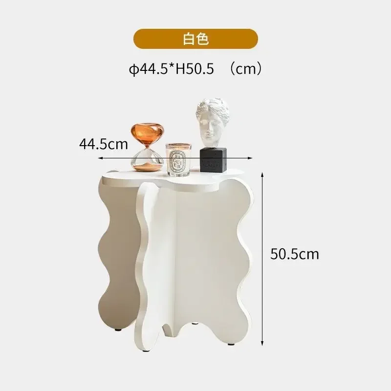 Cartoon Petal Side Table Ins Small Apartment Color Small Table Shooting Props Cream Wind Wave Corner Several Side Tables