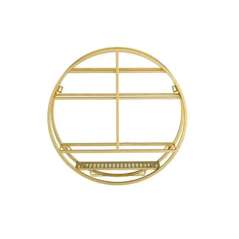 

Nordic Round Wall-mounted Wine Rack Home Storage Rack with Wine Glass Holder Modern Bar Furniture Luxury Gold Iron Wine Cabinets