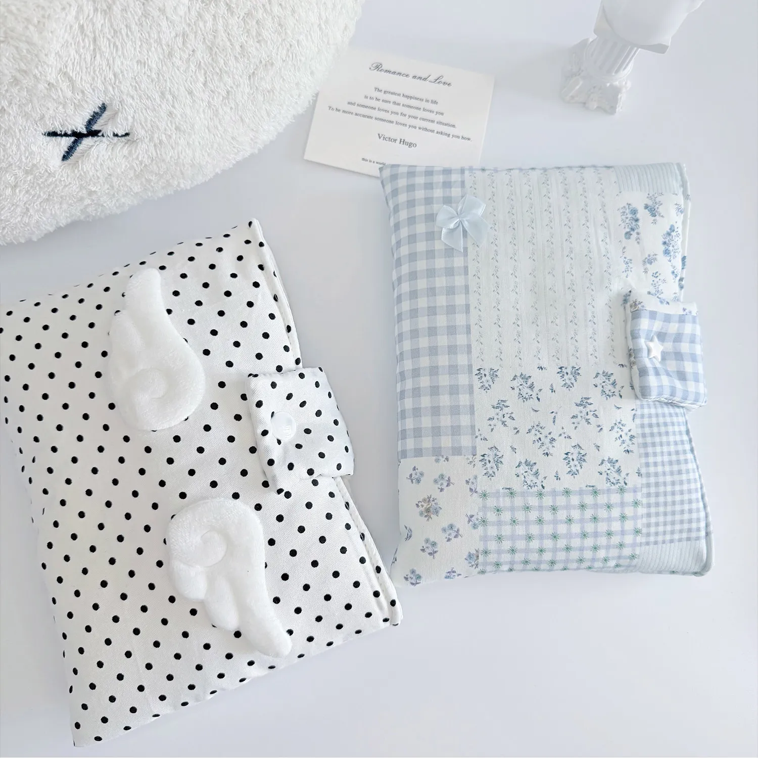 Kawaii Wing Wave Point Tablet Sleeve Cute Fabric Storage Bag IPad/Notebook Anti Collision Protection Decorative Accessories