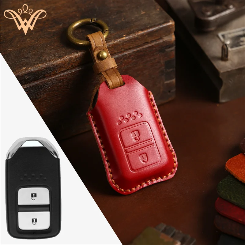 

Leather Full Cover Remote Key Case For Honda Civic City Vezel Accord HR-V CRV Polit Jazz Jade Crider Odyssey Key Protector